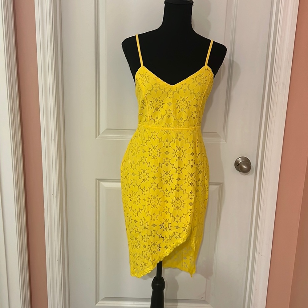 Sunny Yellow Lace Dress